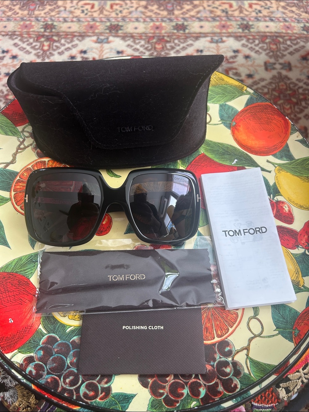 Tom Ford Black Oversized Square Women's Sunglasses NWT